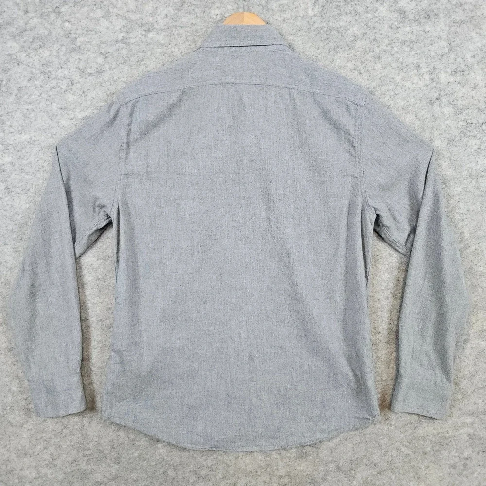 Banana Republic‎ Mens Size S Organic Cotton Standard Fit Gray Button Down Shirt